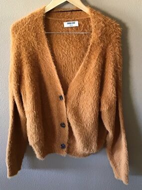 NWOT Double Zero Orange Cozy Fuzzy Sweater (L)